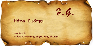 Héra György névjegykártya